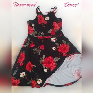 *0362 planet gold floral dress girls large 10-12